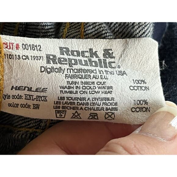 Rock & Republic Womens Henlee Jeans 38 (37.5) Medium Wash Button Fly Flaw - Picture 7 of 16